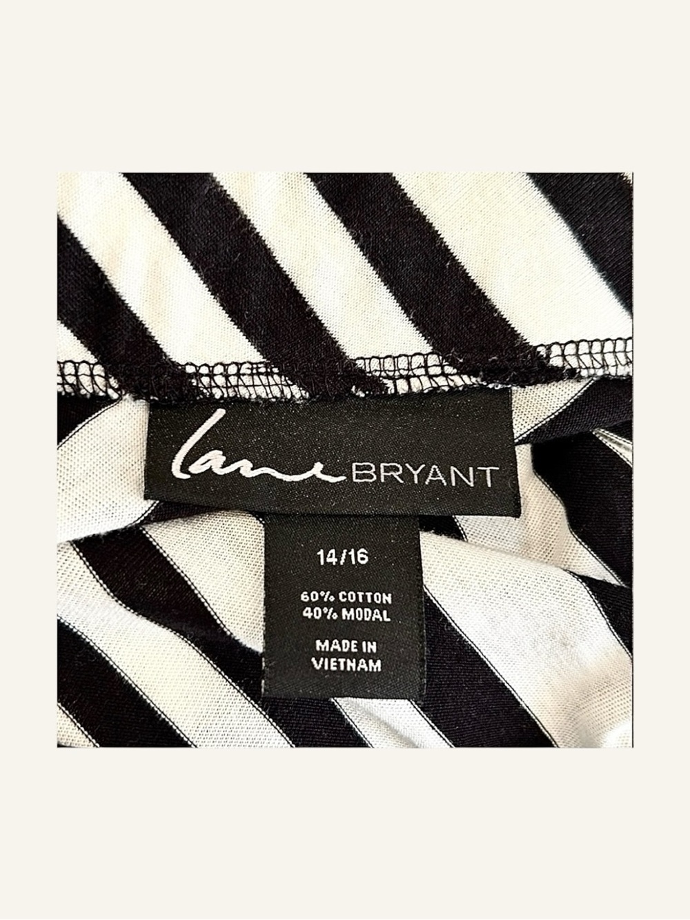 ✨Lane Bryant Black & Ivory Striped Maxi Skirt | Nautical Resort Style | Sz 14/16 - Picture 5 of 5